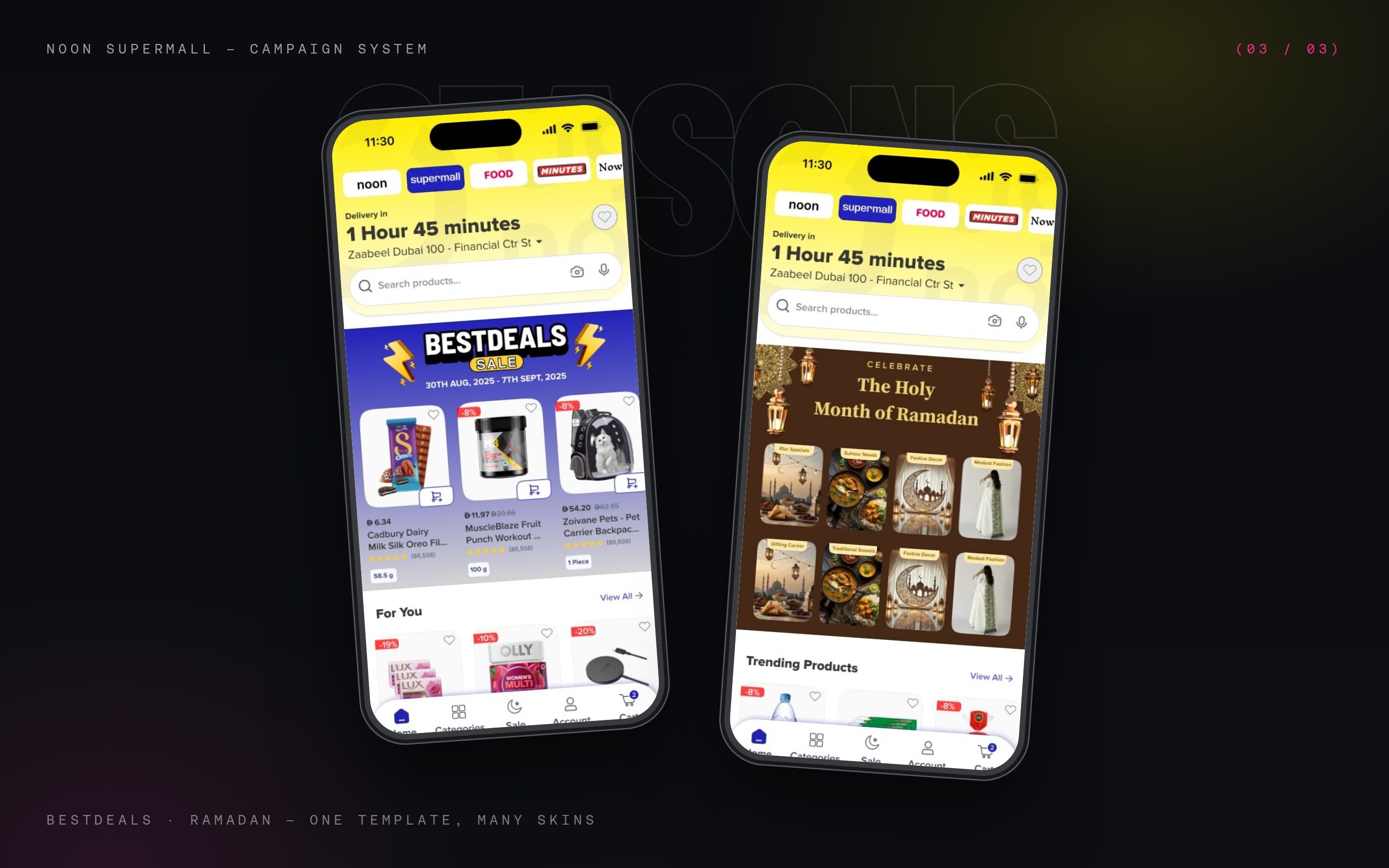 BESTDEALS sale takeover and Ramadan campaign screens